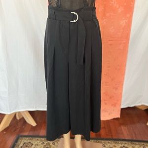 BANANA REPUBLIC High-Rise Belted Culottes Black Size 8 NWT